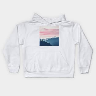 Mountain Themed Art, Love you to the mountains and back, snow capped mountains Kids Hoodie